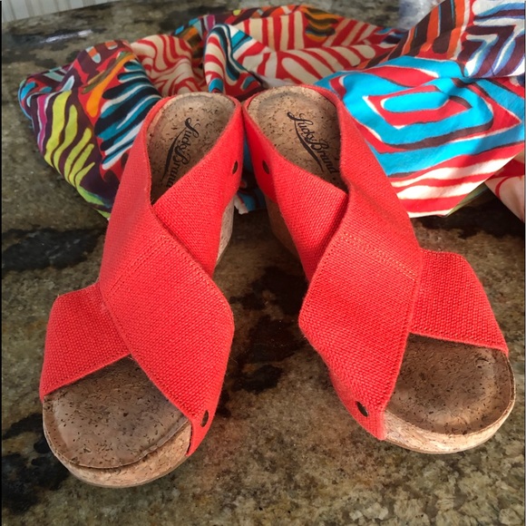 Shoes - Lucky Brand Orange Wedges